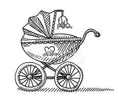 233x200 pram baby carriage drawing stock vectors - Baby Carriage Drawing