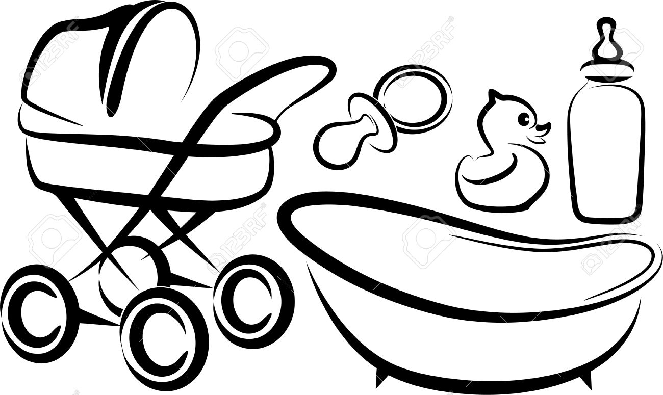 1300x775 stroller drawing baby stuff for free download - Baby Carriage Drawing
