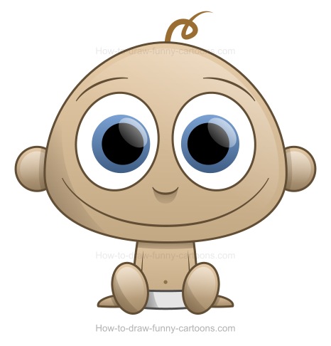 466x486 How To Draw A Cartoon Baby - Baby Cartoon Drawing