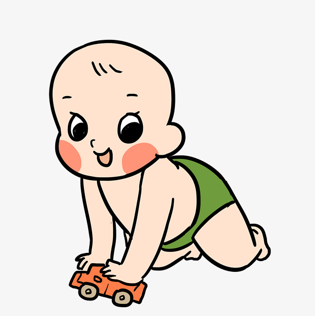 650x651 Baby Baby Playing Cartoon Hand Drawn Illustration Image - Baby Cartoon Drawing