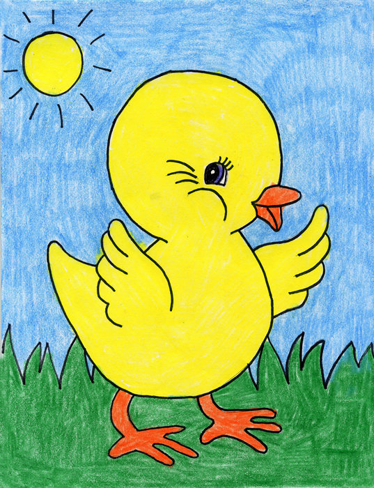 537x700 baby chick art projects for kids - Baby Chick Drawing