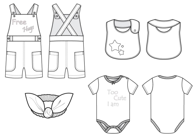 Baby Clothes Drawing at PaintingValley.com | Explore collection of Baby ...