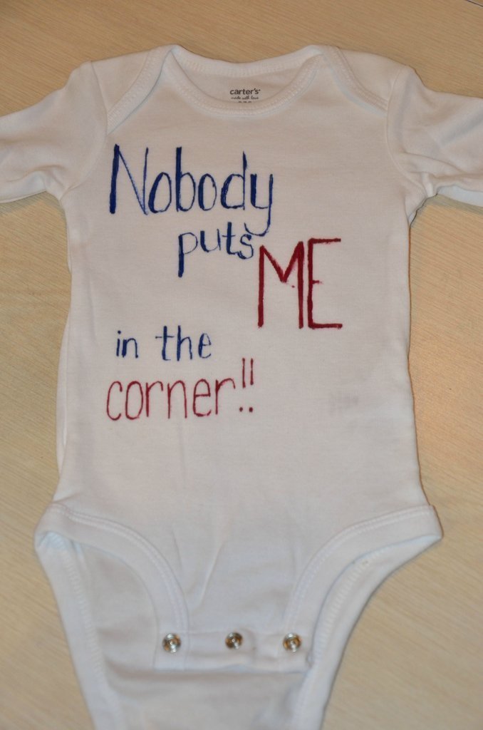 678x1024 Fun Baby Shower Idea Drawing On Baby Clothes With Markers - Baby Clothes Drawing