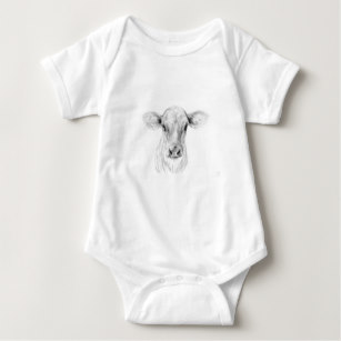 307x307 Cow Drawing Baby Clothes Shoes Zazzle - Baby Cow Drawing