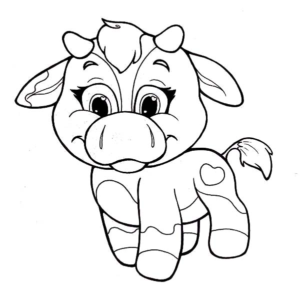 600x589 Cow Drawing Chibi For Free Download - Baby Cow Drawing