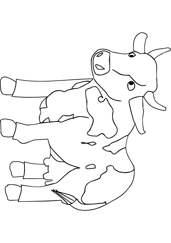 595x842 Baby Cow Free Coloring Page - Baby Cow Drawing
