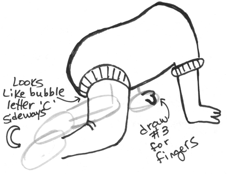 450x347 how to draw a crawling baby with cartooning lesson art discovery - Baby Crawling Drawing