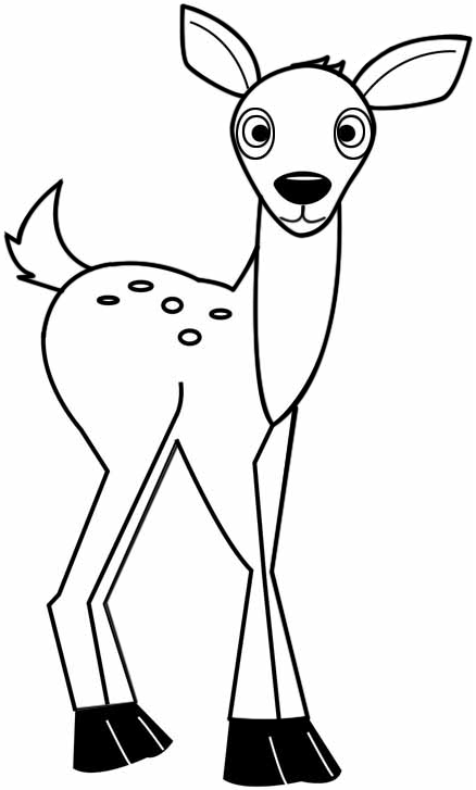 438x727 How To Draw Cartoon Baby Deer With Step - Baby Deer Drawing