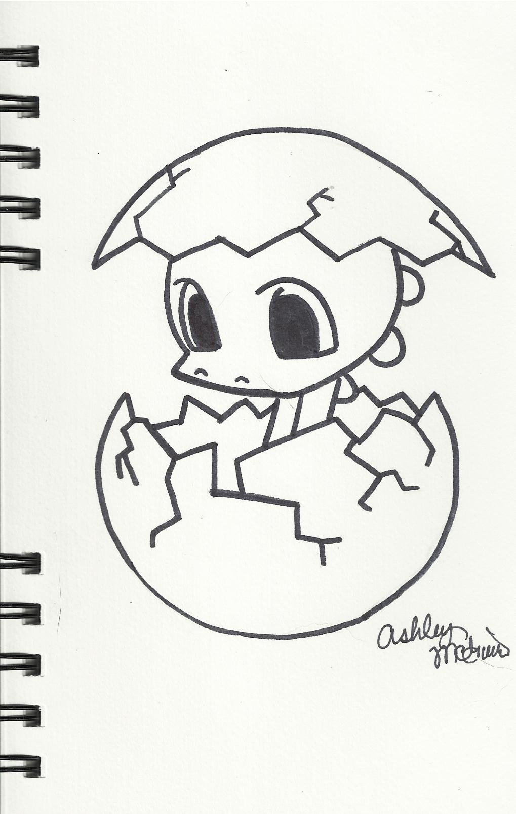 1019x1606 Drawing - Baby Dinosaur Drawing