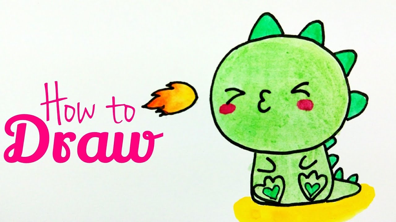 1280x720 how to draw dinosaur baby dino drawing tutorial for kids step - Baby Dinosaur Drawing