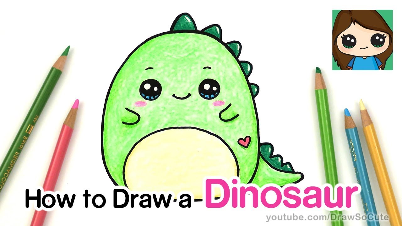 1280x720 How To Draw A Baby Dinosaur Easy Squishmallow - Baby Dinosaur Drawing