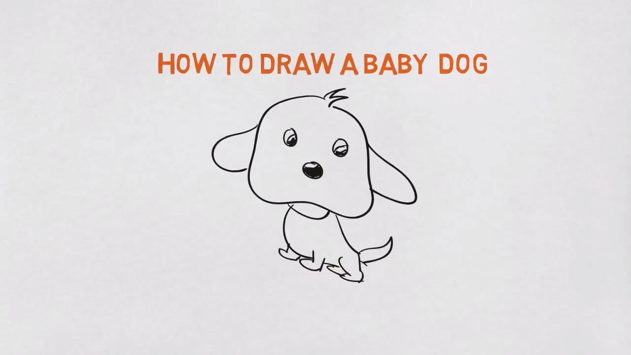 1280x720 How To Draw A Baby Dog Easy Step - Baby Dog Drawing