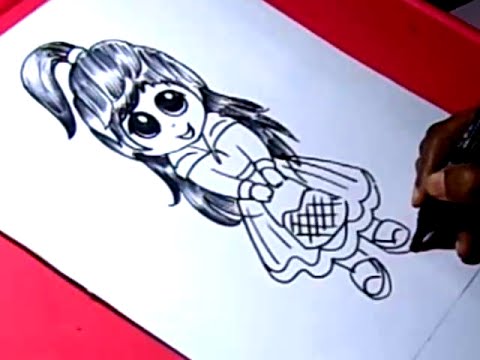 480x360 How To Cute Baby Doll Drawing For Kids Step - Baby Doll Drawing
