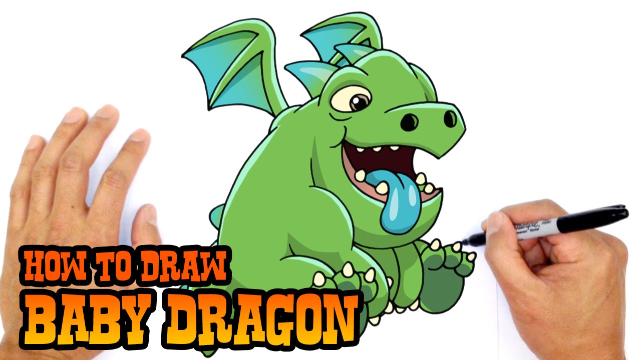 1280x720 how to draw clash royale baby dragon - Baby Dragon Drawing