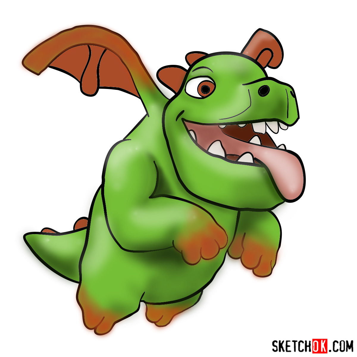 1200x1200 How To Draw Baby Dragon From Clash Of Clans - Baby Dragon Drawing