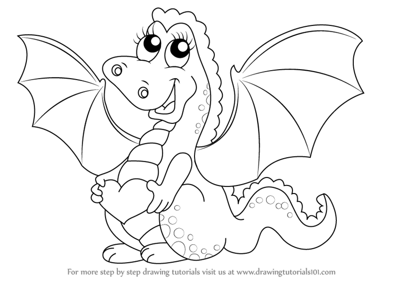 800x567 Learn How To Draw A Baby Dragon For Kids - Baby Dragon Drawing