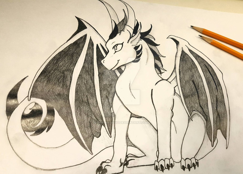 1024x736 Baby Dragon Pencil Drawing - Baby Dragon Drawing