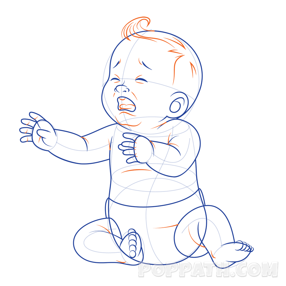1000x1000 How To Draw A Baby Crying Pop Path - Baby Drawing