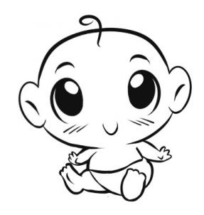 287x302 How To Draw A Simple Baby, Step - Baby Drawing