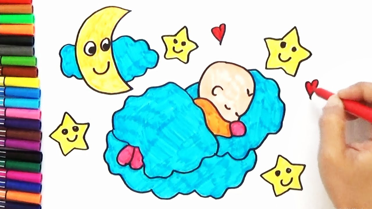 1280x720 How To Draw A Cute Sleeping Baby - Baby Drawing Easy