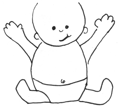 400x370 Step Drawing Simple Cartoon Baby With Easy Drawing Lesson - Baby Drawing Easy