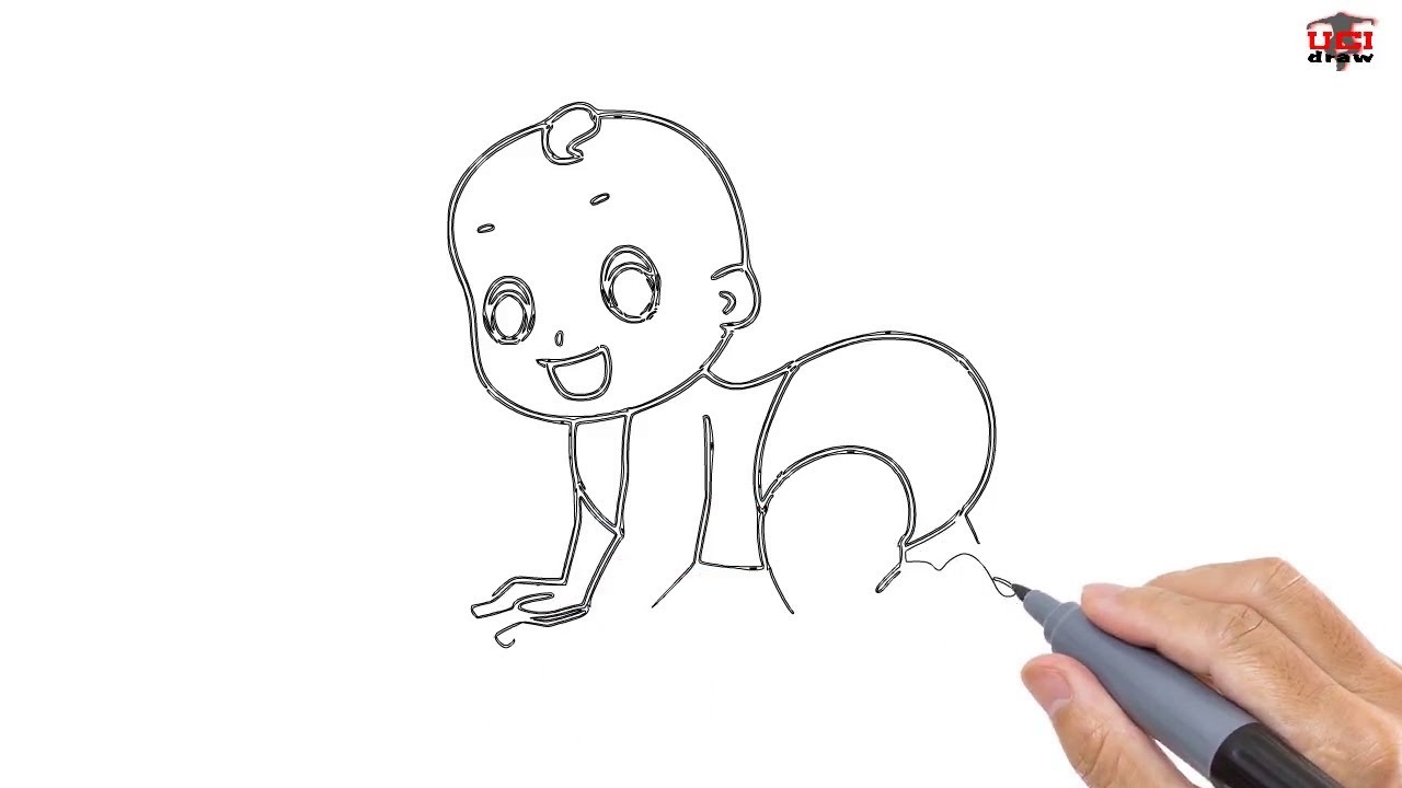 1280x720 How To Draw A Baby Easy Step - Baby Drawing Images