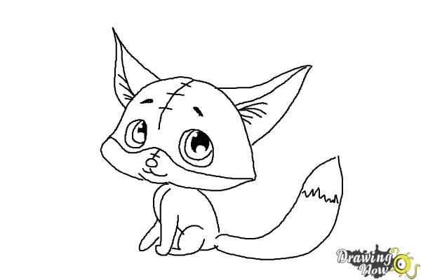 600x400 How To Draw A Baby Fox - Baby Drawing Pictures