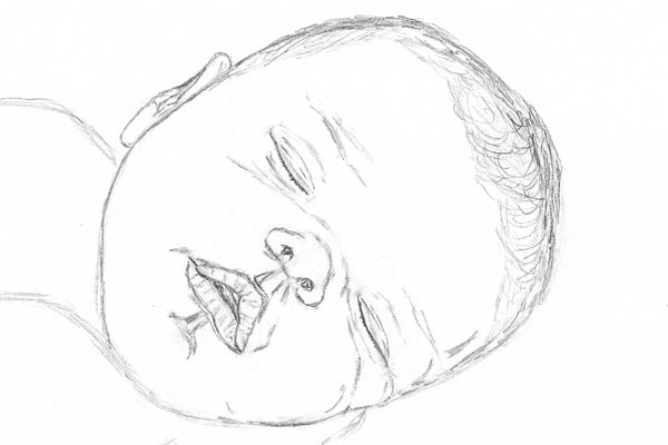 600x400 How To Make A Drawing Of A Baby Sleeping Let's Draw People - Baby Drawing Pictures