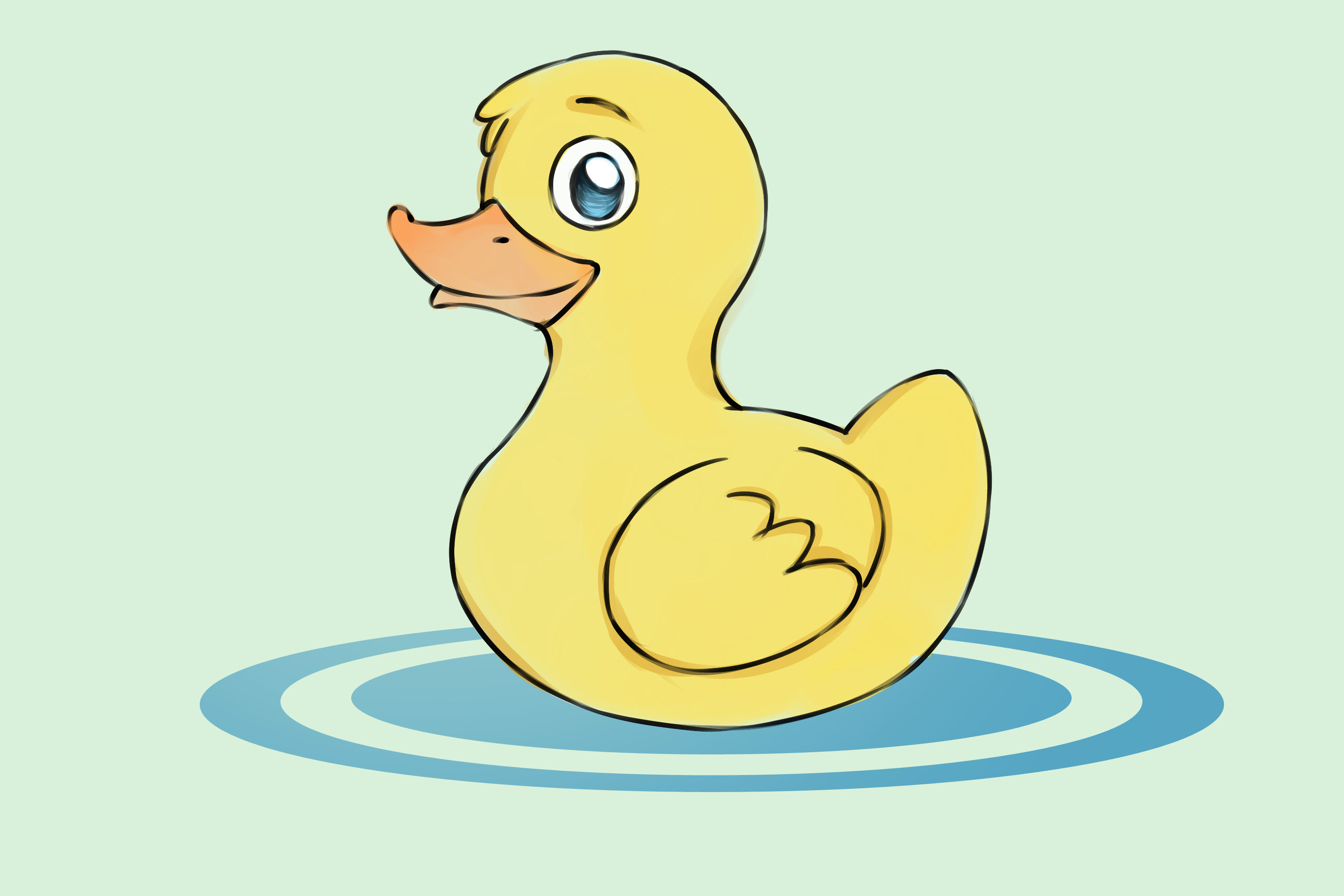 3000x2000 How To Draw Ducks - Baby Duck Drawing