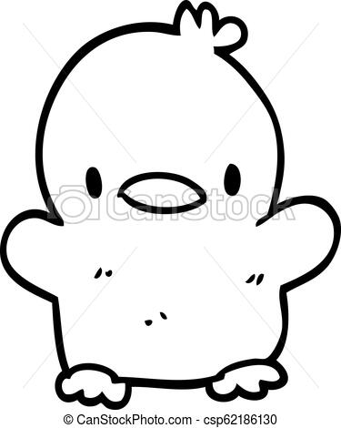 375x470 Line Drawing Cartoon Baby Duck - Baby Duck Drawing