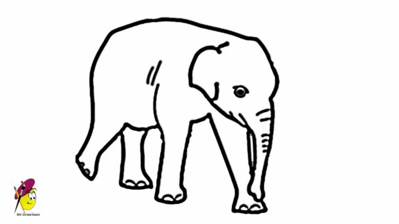 1280x720 Easy Sketches Of Elephants Baby Elephant - Baby Easy Drawing