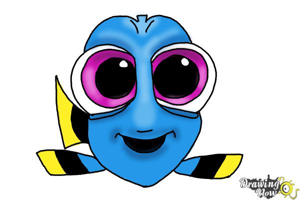 600x400 how to draw baby dory from finding dory - Baby Easy Drawing