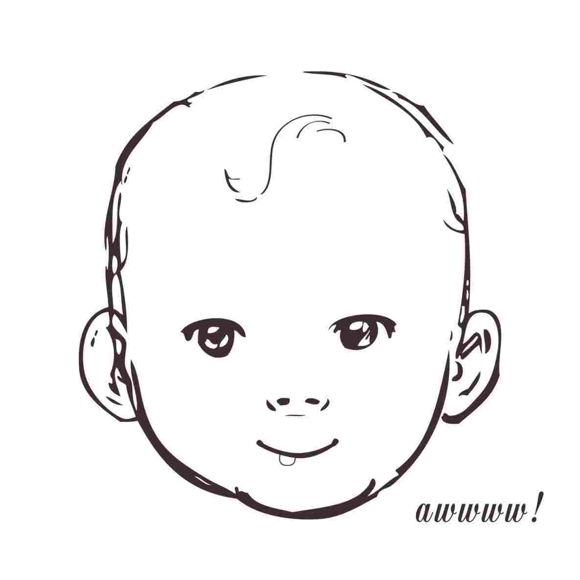 1185x1185 Easy Baby Face Drawing - Baby Face Drawing