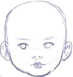 236x250 How To Draw A Baby's Face Head With Step - Baby Face Drawing