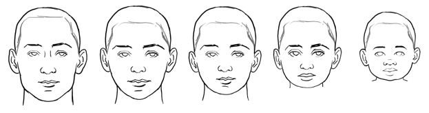 623x164 mastering proportions drawing a child's face - Baby Face Drawing