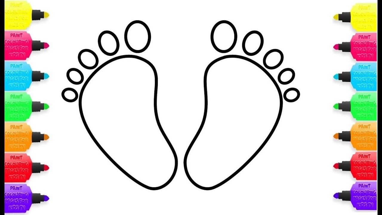 1280x720 How To Draw Baby Feet - Baby Feet Drawing