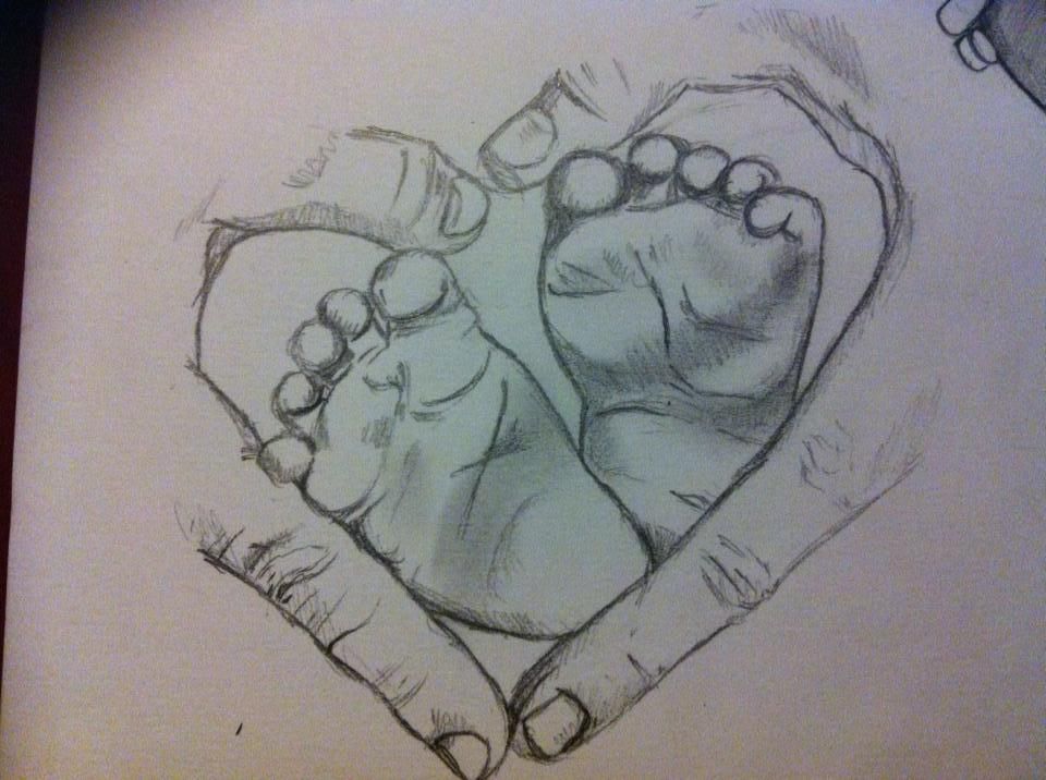 960x716 how to draw babies feet baby feet - Baby Feet Drawing