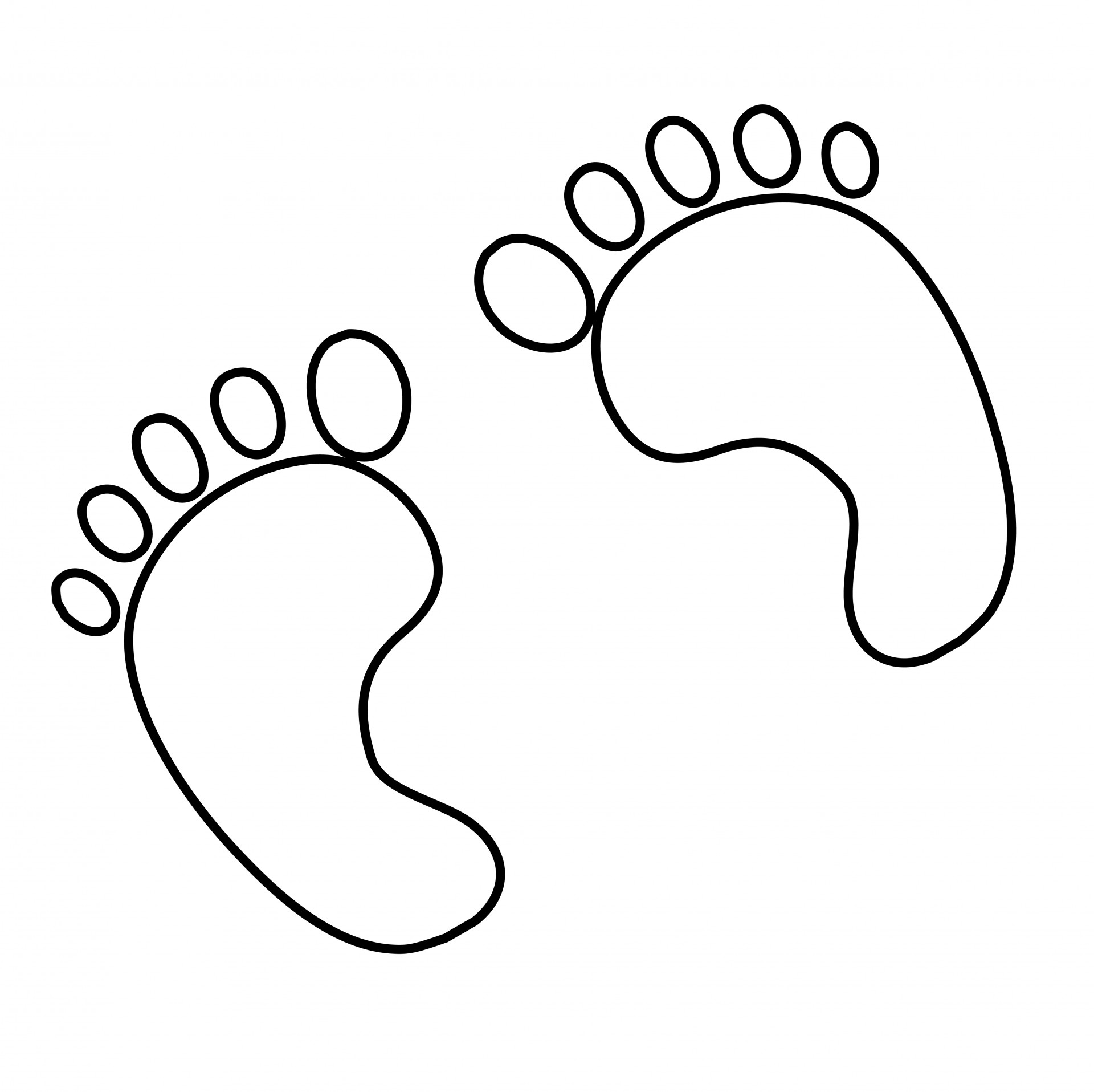 1920x1915 baby feet footprints outline clipart free pictures - Baby Foot Drawing