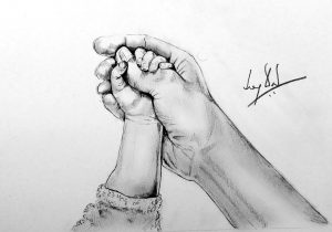300x210 baby feet pencil sketch baby foot in hand pencil drawings - Baby Foot Drawing
