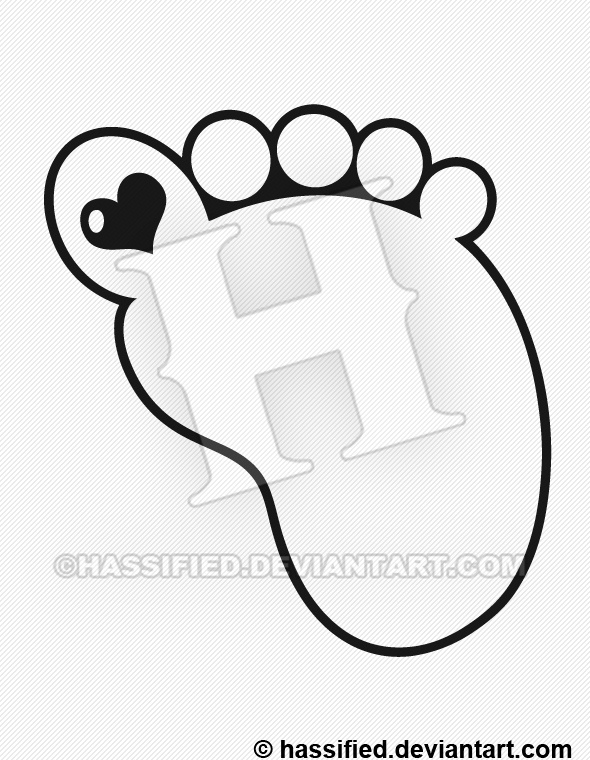 590x760 baby footprint - Baby Footprint Drawing