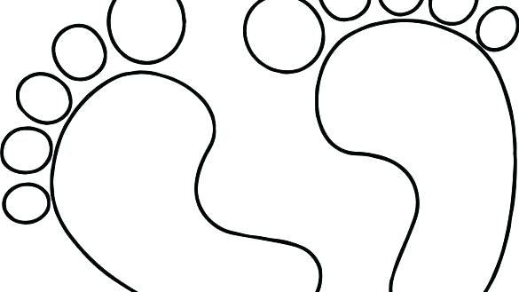 585x329 printable footprint coloring - Baby Footprint Drawing