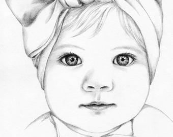 340x270 Custom Baby Drawing Etsy - Baby Girl Drawing