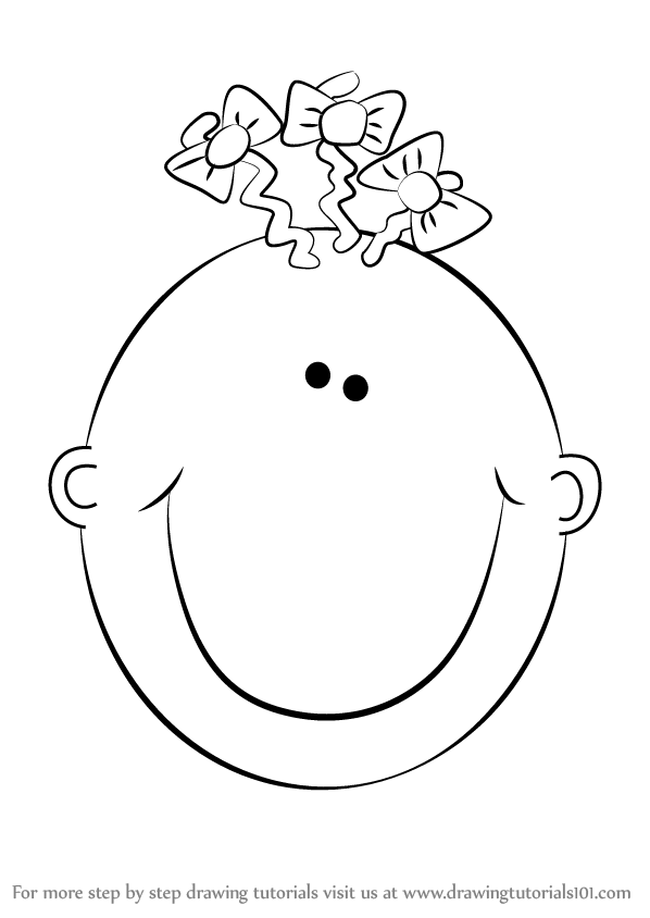 598x844 Learn How To Draw A Baby Girl's Face - Baby Girl Drawing