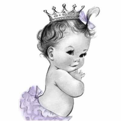 400x400 Vintage Lavender Purple Baby Girl Shower Standing Photo Sculpture - Baby Girl Drawing