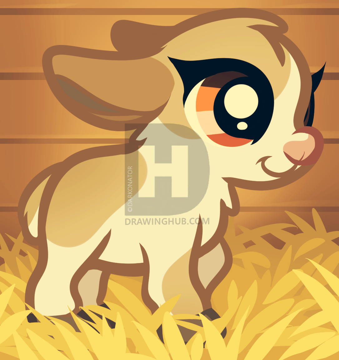 1085x1152 How To Draw A Baby Goat, Step - Baby Goat Drawing