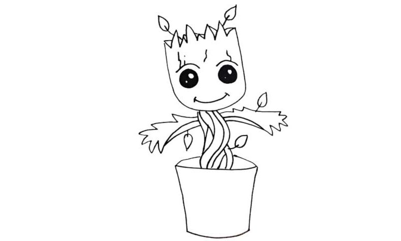800x480 how to draw groot - Baby Groot Drawing
