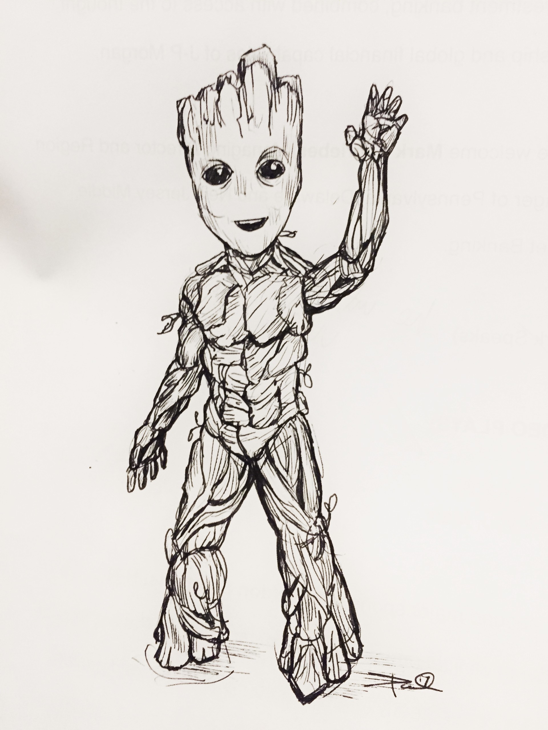 1920x2560 artstation - Baby Groot Drawing