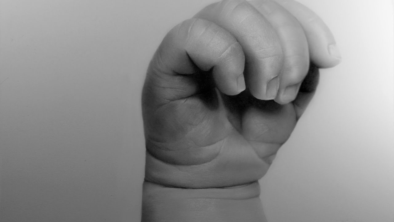1280x720 Drawing Baby Hand Realistic Art Angelos Papadopoulos - Baby Hand Drawing