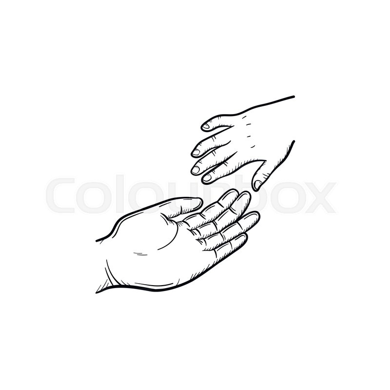 800x800 Hand Of Help Hand Drawn Outline Doodle Stock Vector Colourbox - Baby Hand Drawing
