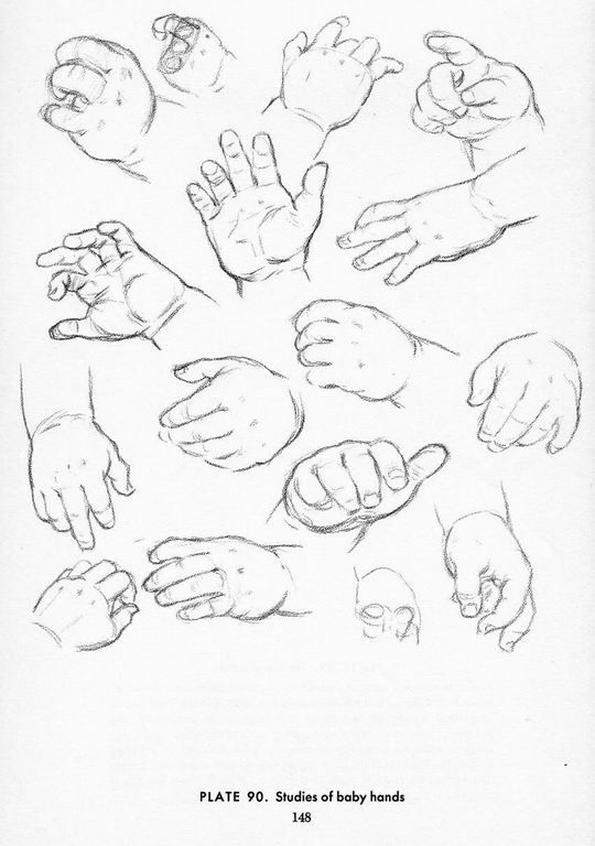 540x768 baby hands study pose gestures anatomy drawings, how - Baby Hand Drawing